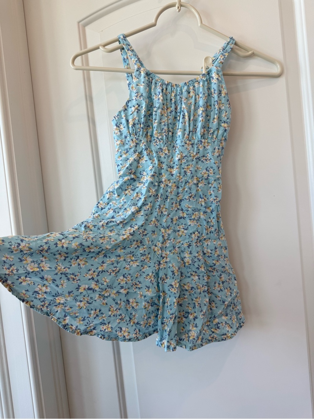 Blue Floral Girls' One-Piece Romper - Picture 2 of 4